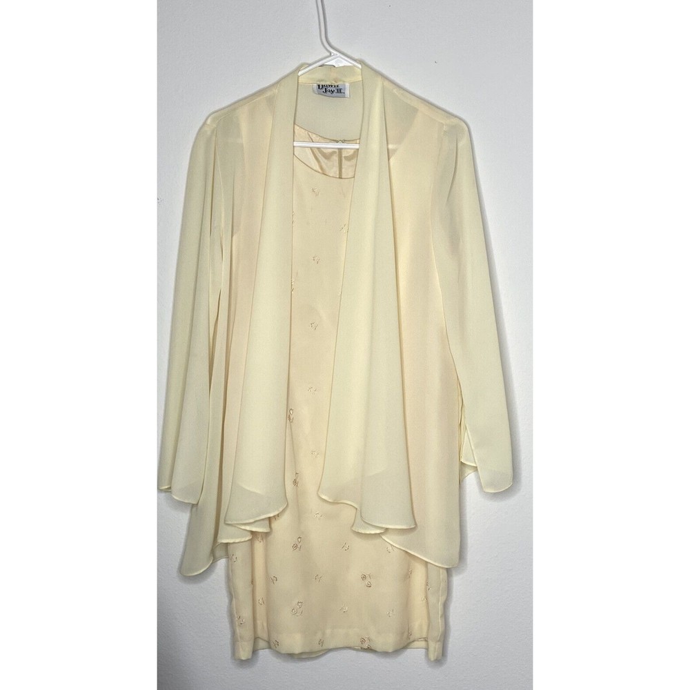 Dawn Joy II Woman 10P Light Yellow/Cream Color Sleeveless Dress Sheer Cover Up